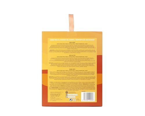 Sunday Rain Tropical Oasis Trio, Vegan & Cruelty Free Pamper Gift Set with Bubble Bath, Body Scrub and Body Butter, Mango & Coconut Scented, 3 Piece - Image 3