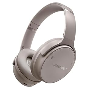 Bose QuietComfort Bluetooth Headphones, Wireless Headphones with Active Over Ear Noise Cancelling and Mic, Deep Bass, Up to 24 Hours of Playtime, Sandstone
