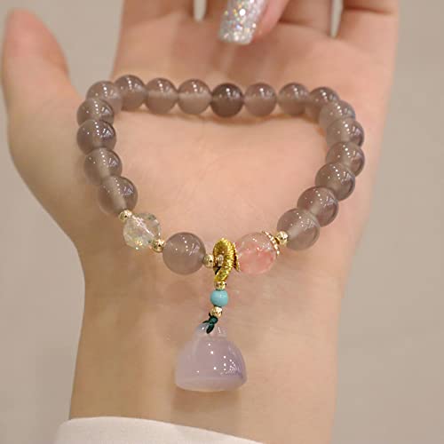 Bracelet agate 8mm et calcédoine pour sublimer un poignet fin