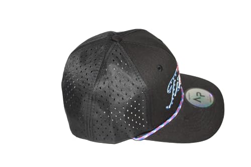Image of USA Titties Black with Black Laser Mesh Red, White, and Blue Rope Golf Hat Men Women Funny Baseball Cap Trucker Hat