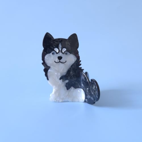Pinzas para cabello con diseño Husky, acetato, 2x2 in miniatura 7