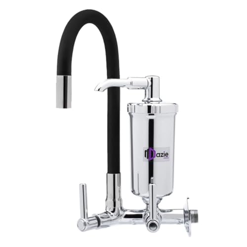 Torneira para Cozinha Bica Flexível Móvel Emborrachada Preta Parede Abs