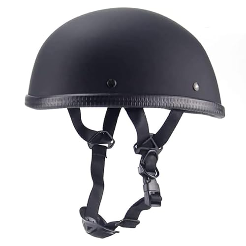 QICHAO Motorcycle Half Helmet, Small Helmets for Motorbike for Adult-Matte Black,XXL
