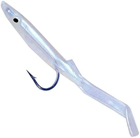 Uzinb 6pcs/set Soft Sea Eel Lures 80mm/2.3g False Fishing Bait Paddle Tail Sand Eel Artificial Lures