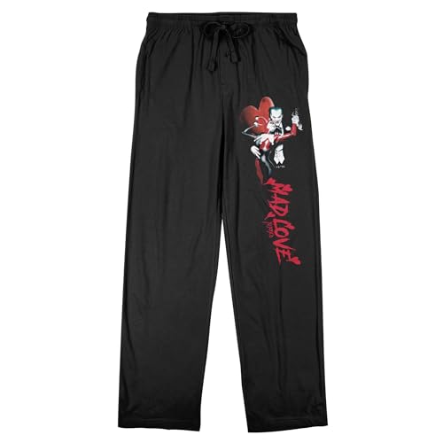 Harley Quinn and The Joker Mad Love Men's Black Sleep Pajama Pants