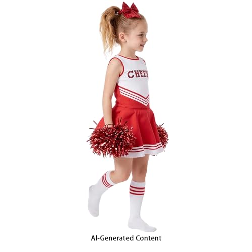 Disfraz de Porrista para Niñas Talla Small Rojo miniatura 3