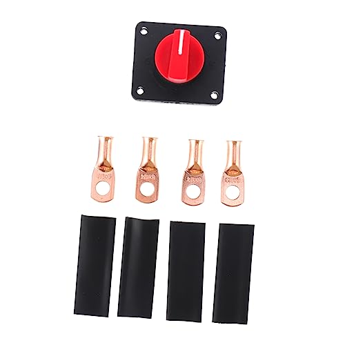 VINTORKY 300A Battery Disconnect Switch for Marine and RV Use Compact Cut Off Power Switch with Wiring Kit for Automotive and Boat Applications