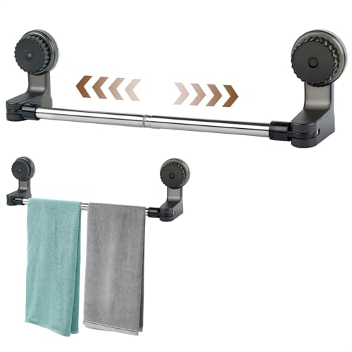 Porte-Serviette Mural Réglable 36-61cm, Support Ventouse sans Perçage pour Salle de Bain, Barre...