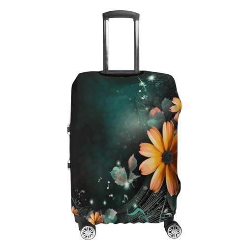 Bright Flowers Luggage Cover, Washable Elastic Suitcase Cover Protector Fit 18-32 Inch Luggage4