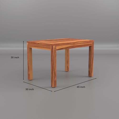 Image of Solid Wood Cane 4 Seater Dining Table Set | Four Seater Dining Table With 3 Cushions Chairs & 1 Bench For Dining Room | 4 Seater Dining Set for Hotel Restaurant | Sheesham, C-Honey