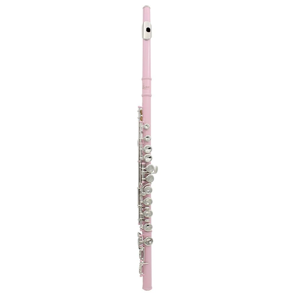 Flauta rosa de 16 orificios en C, cuerpo de tubo de cobre blanco, orificio de sonido técnico de dibujo en frío, multicolor opcional, adecuado for principiantes, caja de almacenamiento de cuero y juego