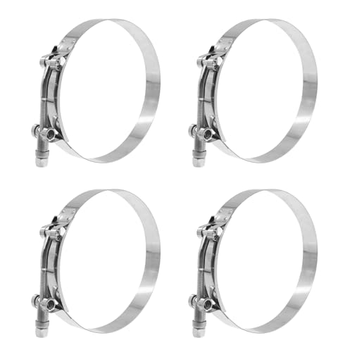 T-Bolt Clamp,4PCS T Bolt Exhaust Clamps,SAFYY Intake Intercooler Hose Clamp Engine Hose Clamp Radiator Hose Clamp,Iron Galvanized Bolt,for DIY Turbo,Intercooler (108-116mm/4.25-4.57'')