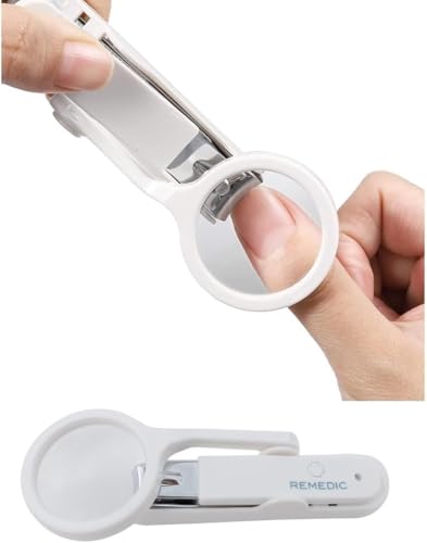 Remedic Extra Large Nail Clippers with Magnifier for Fingernails & Toenails – Arthritis-Friendly Grip - Perfect for Elderly & Low Vision Users – professional quality - sharp blades for precise cutting