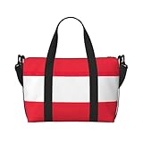 Austrian flag print Gym Bag for Women,Carry on Weekender Overnight Duffle Bag,Personal Item Tote Bag