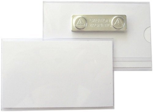 50 Pièce Insignes D'Identité, Enveloppement Id en PVC Rigide avec Aimant 75x40 MM