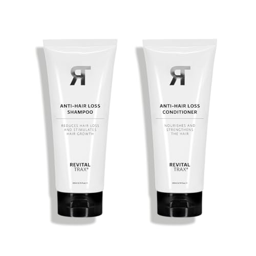 RevitalTrax Anti-Haarverlust Shampoo und Spülung Set, Haarpflege zur Förderung des Haarwachstums, stärkt Haarwurzeln und reduziert Haarausfall, 2x200ml
