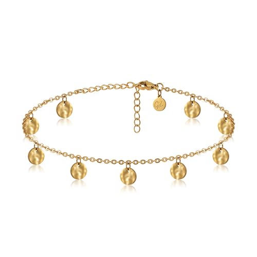 GD GOOD.designs Fussketten für Frauen Gold Coin - Wasserfeste...