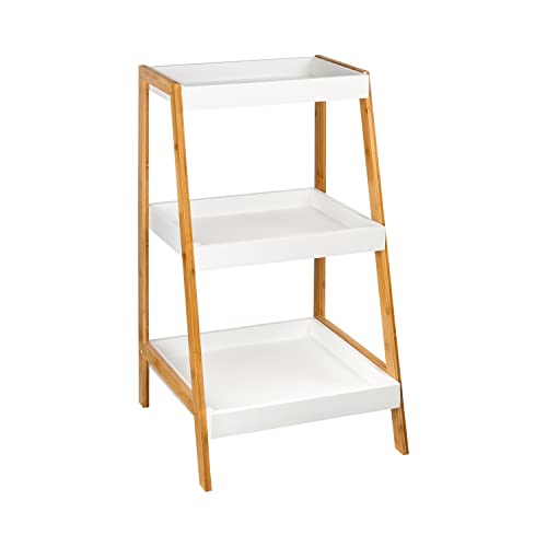 shelfmade Leiterregal mit 3 Ebenen, Standregal, Bücherregal, klein, weiß,...