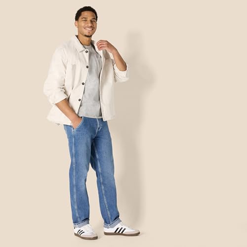 Amazon Essentials Camiseta de algodón Pesado de Ajuste Holgado con Bolsillo para Hombre, Color Gris Medio Jaspeado, Talla XL