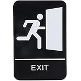ADA Exit Sign with Braille - Black & White 9