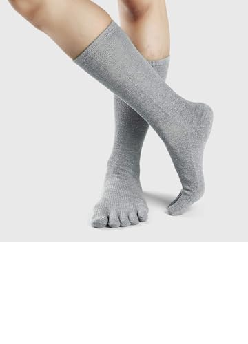ZAKASA Mens Toe Socks Athletic Running Cushion Five Finger Cotton Crew Socks2