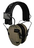 Walkers Razor Slim Shooter Electronic Folding Ear Protection Muffs, Tan Patriot