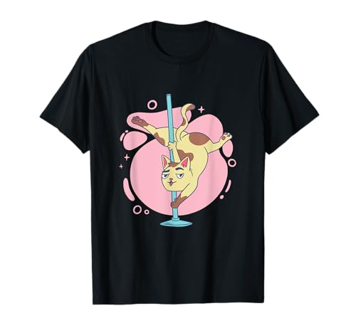 T-shirt con gatto Pole Dance Maglietta