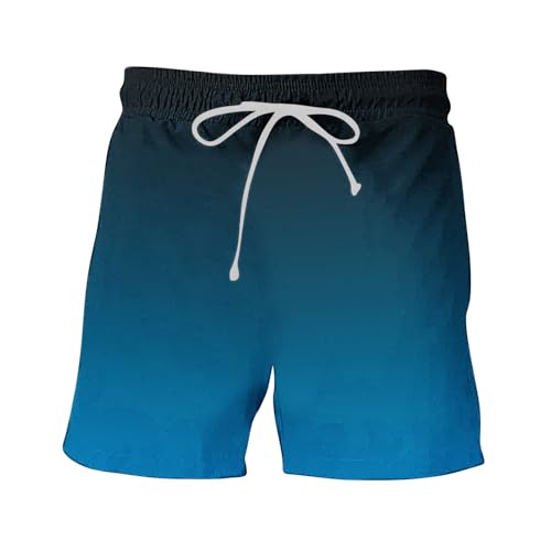 Generic Mens Swim Trunk Summer Beach Shorts Drawstring Elastic Waist Shorts Gradient Shorts Lightweight Quick Dry Shorts4