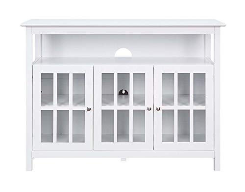 Convenience Concepts Big Sur Deluxe TV Stand with Storage Cabinets and Shelf for TVs up to 55 Inches, White - Image 4