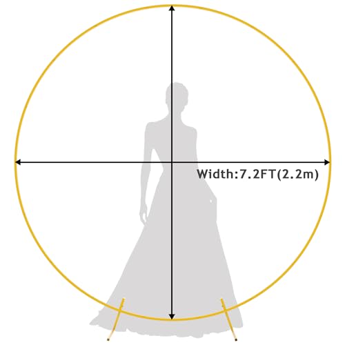 Fomcet 7.2FT Wedding Arch Round Backdrop Stand Gold Metal Circle Wedding Arch for Ceremony Birthday Party Anniversary Bridal Baby Shower Graduation Decoration - Image 4
