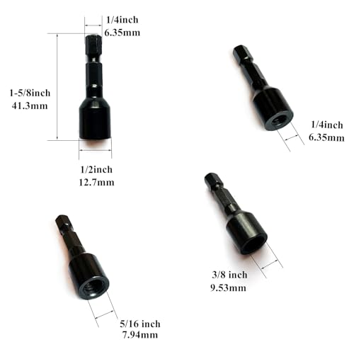 Image of 1 /4 inch-20 5 /16 inch-18 3 /8 inch-16 3Pcs Hanger Bolt Driver Double Headed Wood Screws Fully All Threaded Rod Threaded Insert Hexagon Head Drill Driver Bits