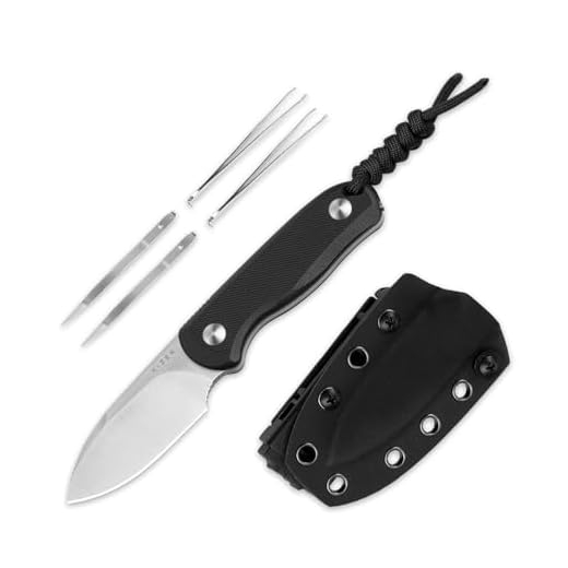 Kizer Drop Bear Fix Campingmesser, 6,52cm D2 Satin Fixed Klinge, EDC Messer mit G10 Griff & Versteckten Werkzeugen, Outdoor Full Tang Jagd Überlebensmesser mit Verstellbarer Kydexscheide, 1094M2