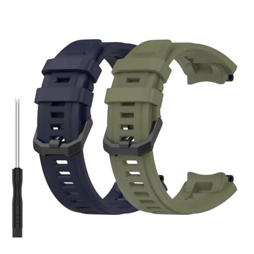 Image of YODI Strap Band Compatible with Amazfit T-Rex 2 Smartwatch Only Soft Silicone | Nylon | Chain | Leather Watch Straps with Installation Adjuster Tool For Amazfit TRex 2