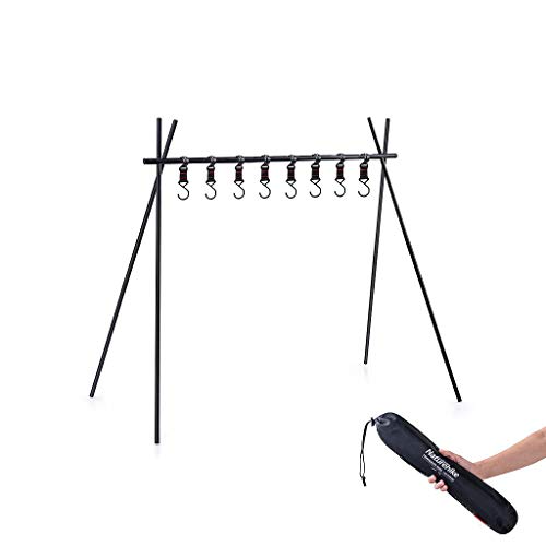 Naturehike ハンガーラック ランタンスタンド 物干 し 8個掛けフック付 アルミ合金 折り畳み 組み立て 簡単 超軽量 収納便利 ファミリーキャンプ 室内 アウトドア スポーツキャンプ