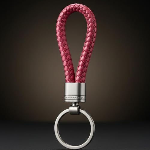 Image of THE MEN THING - Premium Stainless Steel Keychain for Men & Boys (CRIMSON LOOP BRAIDED - RED)
