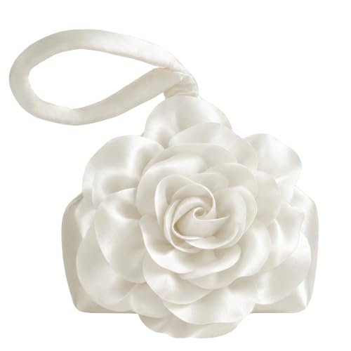 Image of BABEYOND Women's Flower Satin Evening Bags Triangle Clutch Purses