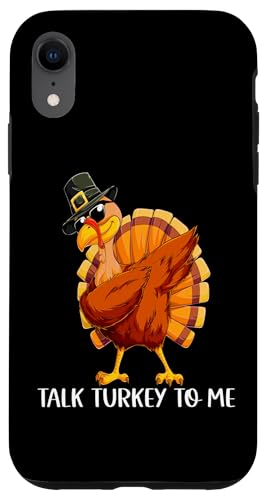 Carcasa para iPhone XR Talk Turkey to Me Sign,Funny Dabbing Turkey Thanksgiving Day