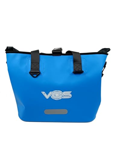 VOS Waterproof Premium Dry Bag – All-purpose Tote Bag with Zip Pocket (Blue) - Keep Your Gear & Personal Items Dry During Hiking, Camping, and Water Sports