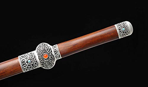 GLW Sword Hand Forged Pattern Steel Gentleman Sword Alloy Silver-Plated Fittings #4986