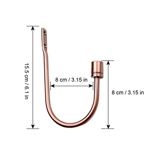 COOLPEEN Curtain Holdbacks, 4 Pack UShaped Curtain Hooks Decorative