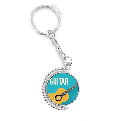 Llavero de guitarra azul giratorio ideal para músicos y amantes del diseño original