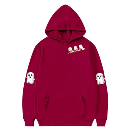 Cute Hoodies for Girls 2025 Halloween Graphic Print Pullover Tops Long Sleeve Fleece Trendy Casual Sweatshirts