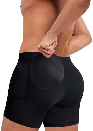 TAILONG Men's Underwear Boxer Briefs Tummy Control Body Shaper Enhance Butt Lifter Shapewear with Removable Padded