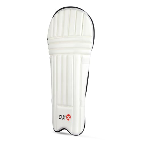 Image of Cutx Cricket Batting Legguard for Kids,Moulded Pad White 22 inch for 10 to 12 Years