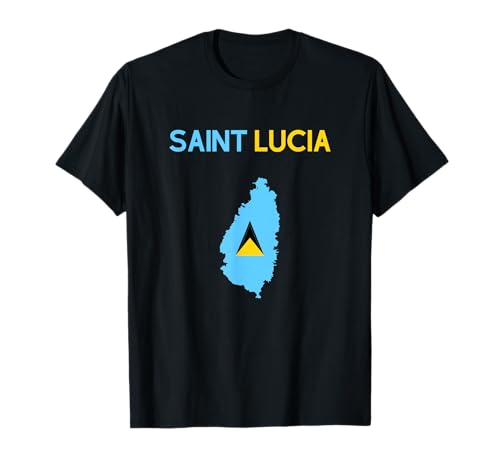 Drapeau et carte de Sainte-Lucie T-Shirt