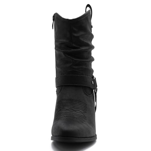 Image of GLOBALWIN Women's Mid Calf Cowgirl Boots Western Boots For Women