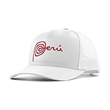 PeruCoUSA Marca Peru Hat — Trucker Mesh Snapback Cap — Adjustable — Gorras Peruanas (White)