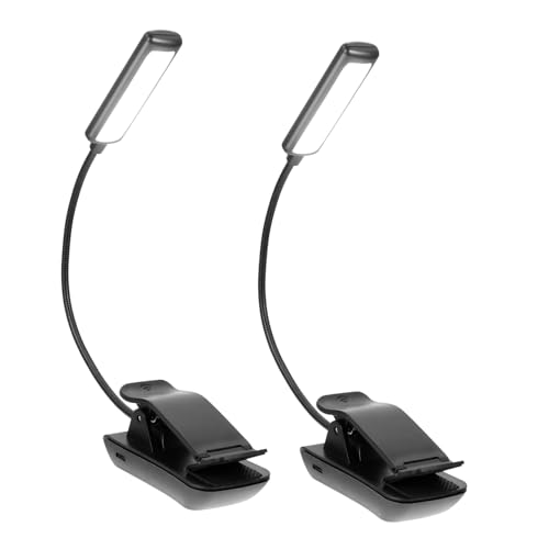 DIYEAH 2Sets LED Reading Lights Music Score Clip Lights Eye Caring Table Lamp Rechargeable Design for Piano Book Lovers Flexible Positioning