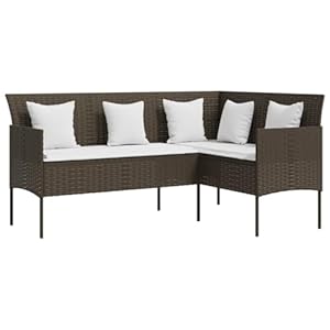 vidaXL Loungebank met Kussens L-vormig Poly Rattan Bank Sofa Meerdere Kleuren