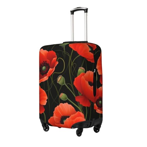 Poppy Flowers Print Luggage Suitcase Covers Elastic Washable Luggage Protector Luggage Covers For Suitcase2